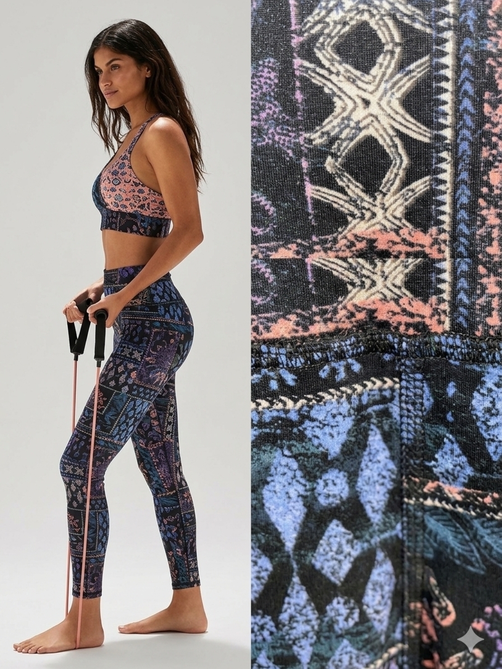 Daily Practice by Anthropologie Set High-Rise Abstract Leggings And Top Size L